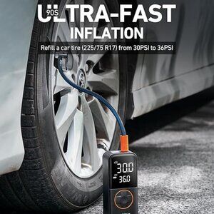 NEW IN BOX! Portable High-Speed Tire Inflator with 5 Inflation Modes & LED Light